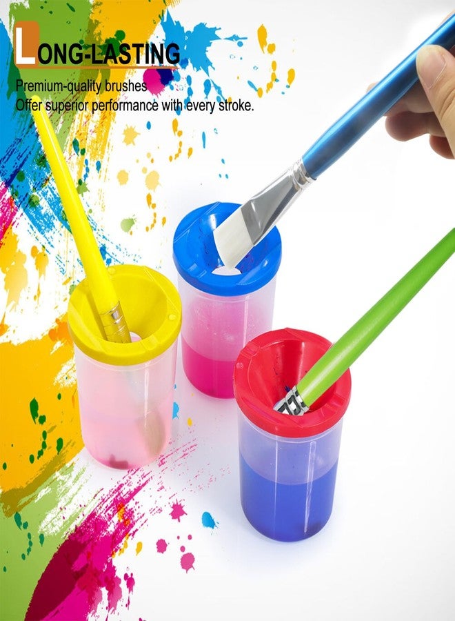 GACDR Bulk Paint Brushes for Kids Variety 36 Pcs, Back to School Toddlers PaintBrushes, Flat & Round Mop Paint Brushes for Toddlers & Classrooms，Short Wooden Handle - Image 4